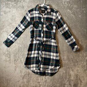 Rails Nadine Button‎ Down Shirt Dress Plaid Flannel Size XS